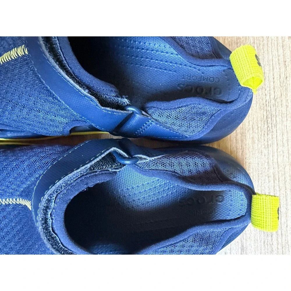 Crocs Mens Swiftwater Mesh Deck Water Sandals 9 Navy Yellow 205289 Gorpcore